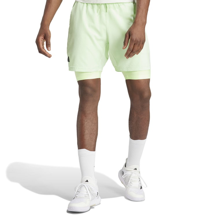 adidas Tennis Shorts Melbourne Heat Ready 2in1 (Short+Tight) 2024 light green Men's